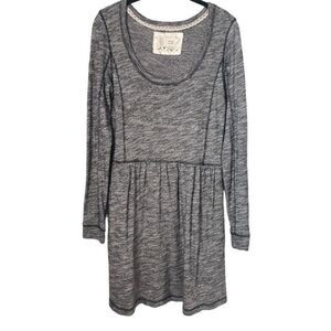 Anthropologie Saturday Sunday Dress Sz Small Long Sleeve Gray Space Dye Pockets